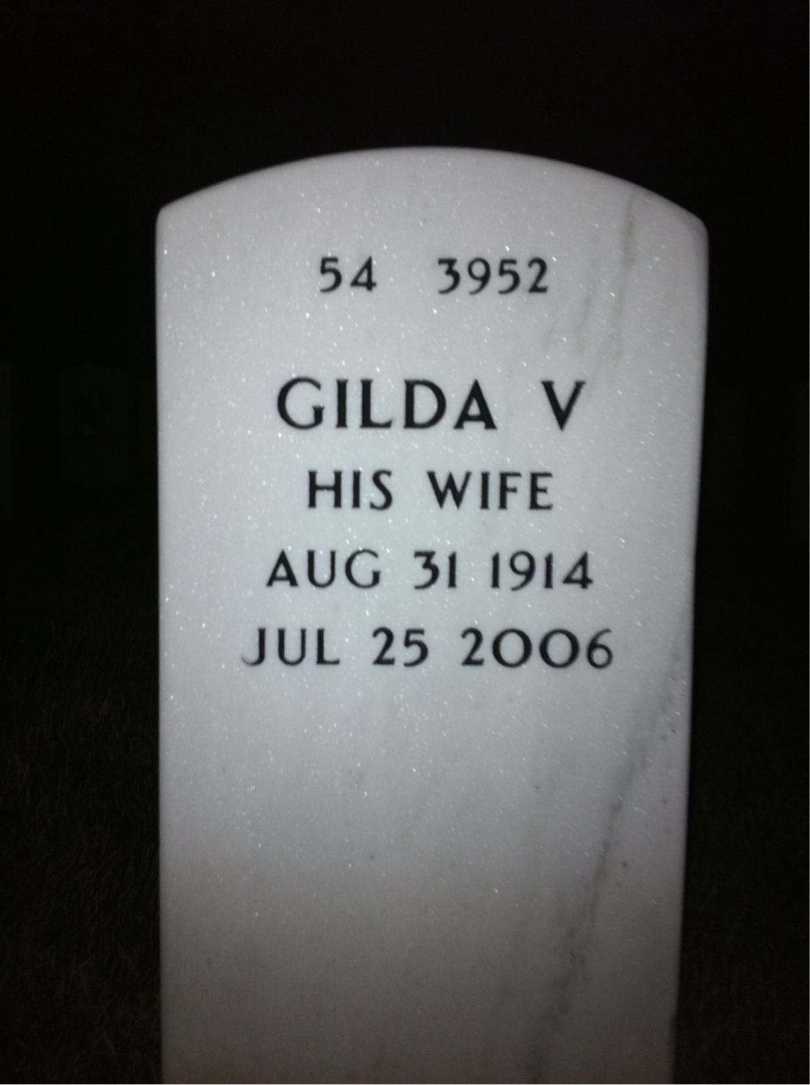 Back of headstone — Michael Bruno