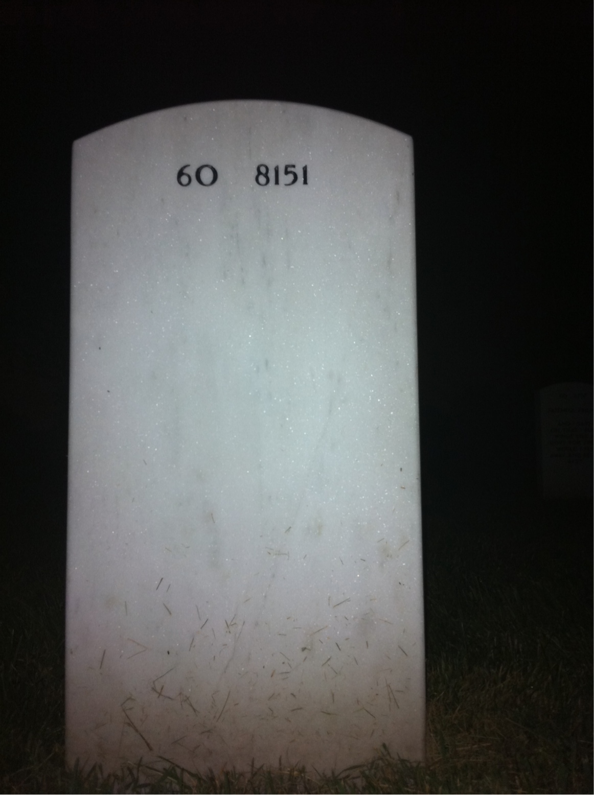 Back of headstone — James Gurbisz