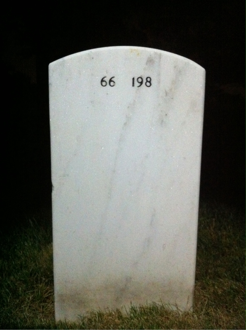 Back of headstone — Lewis Howes