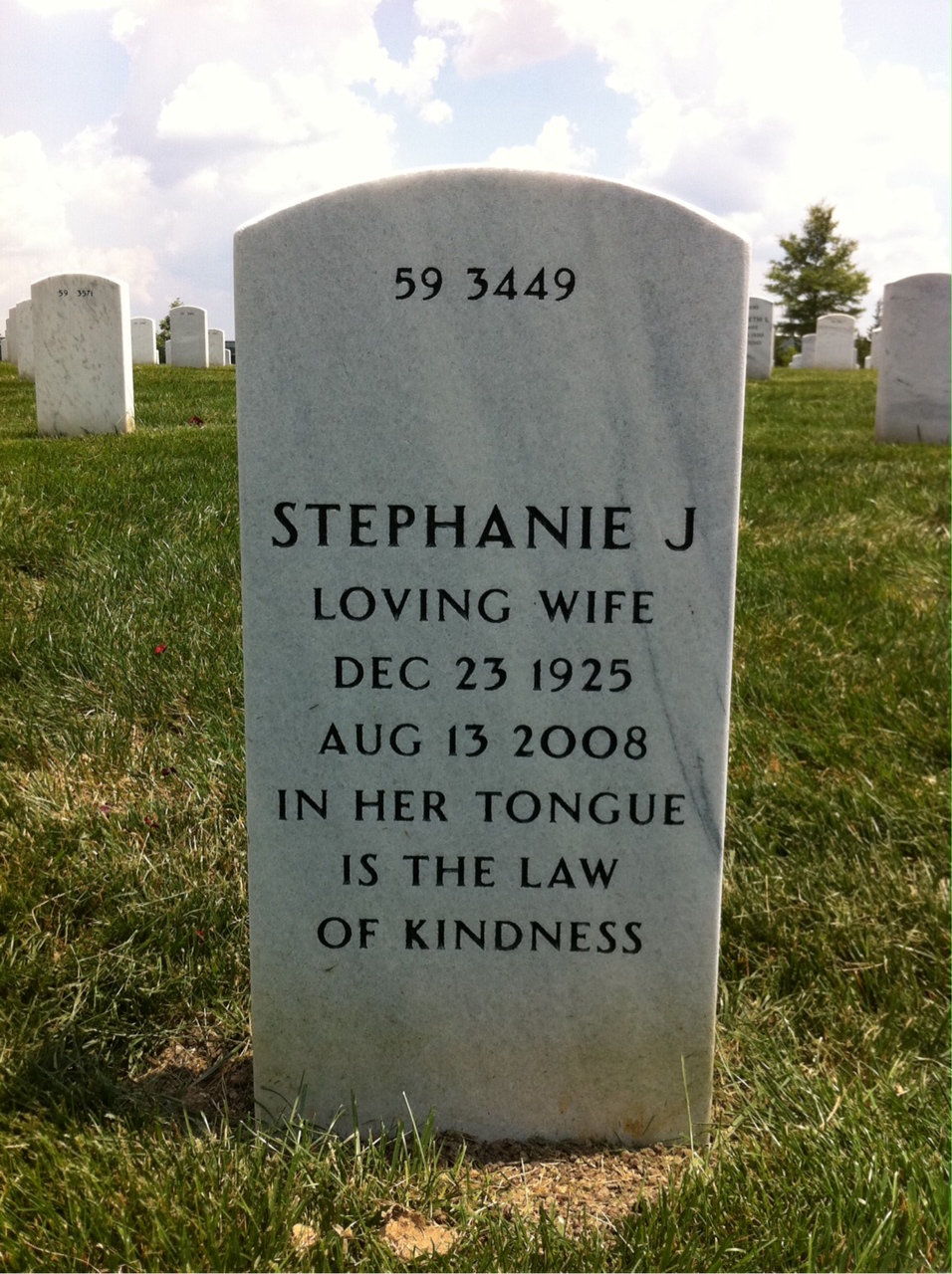 Back of headstone — Walter Freese