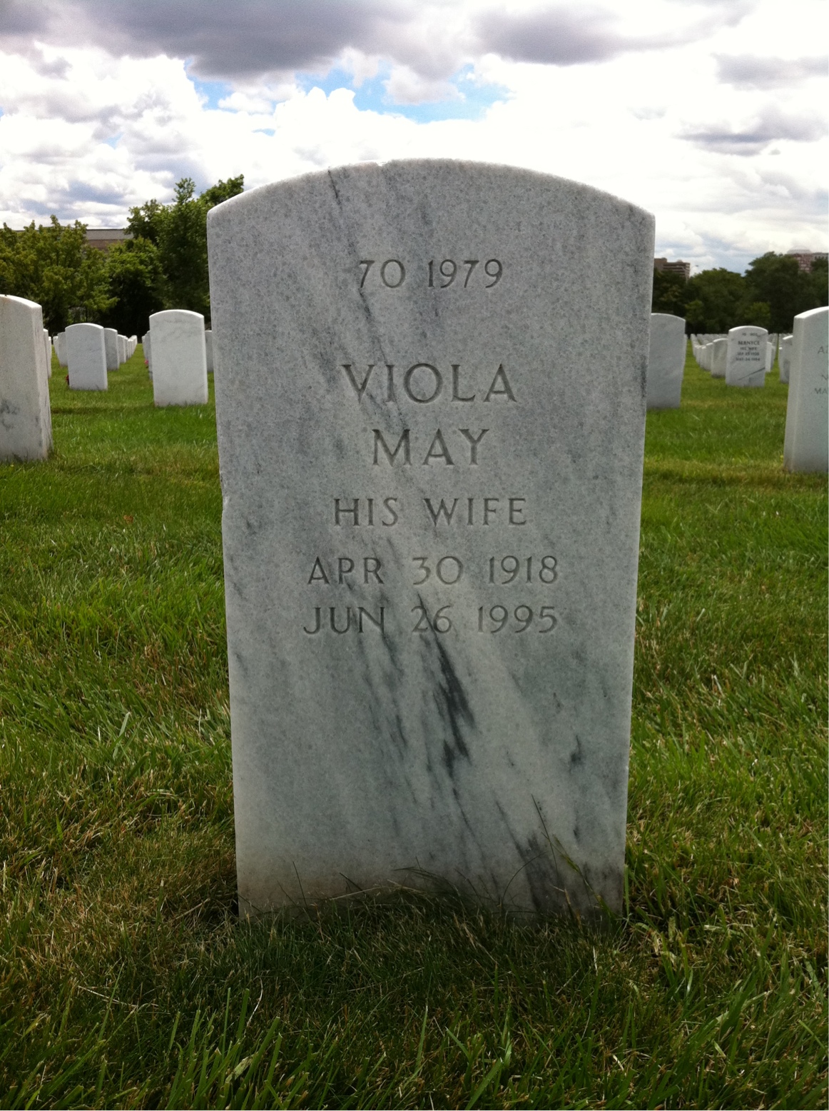 Back of headstone — Viola Morrison