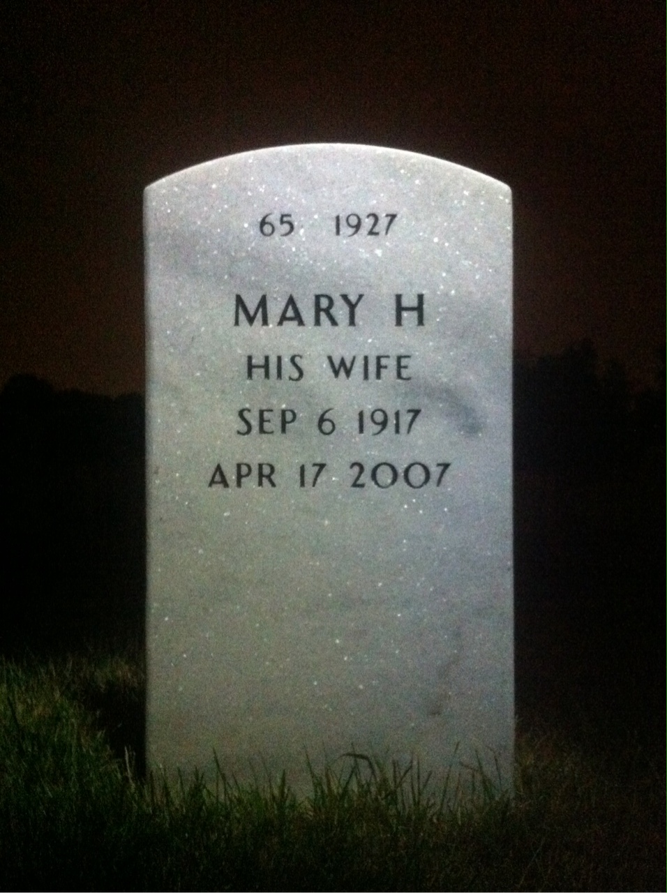 Back of headstone — Robert Ivory