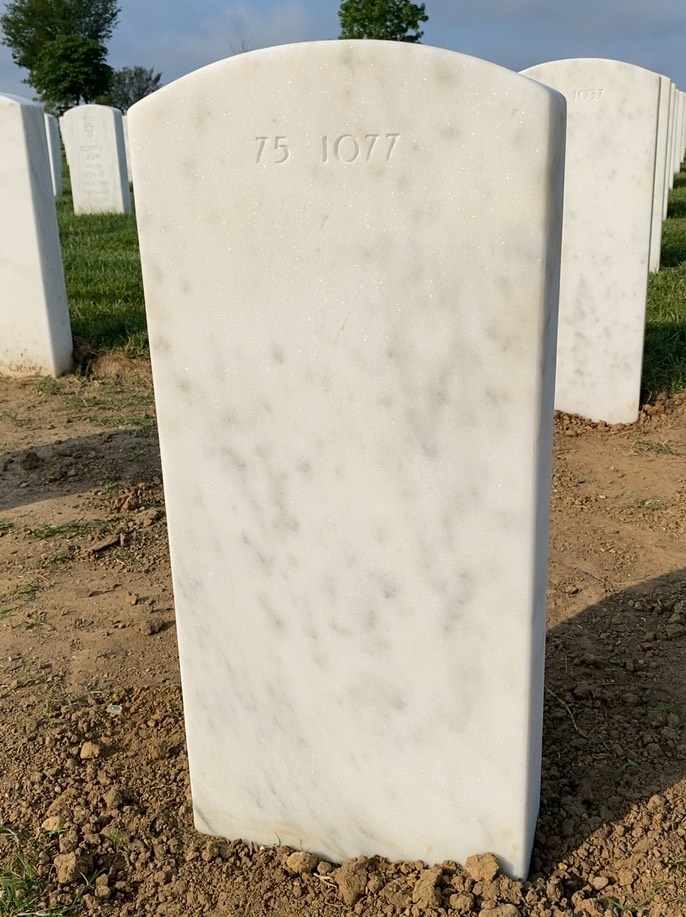 Back of headstone — Barry Walter Kratzer