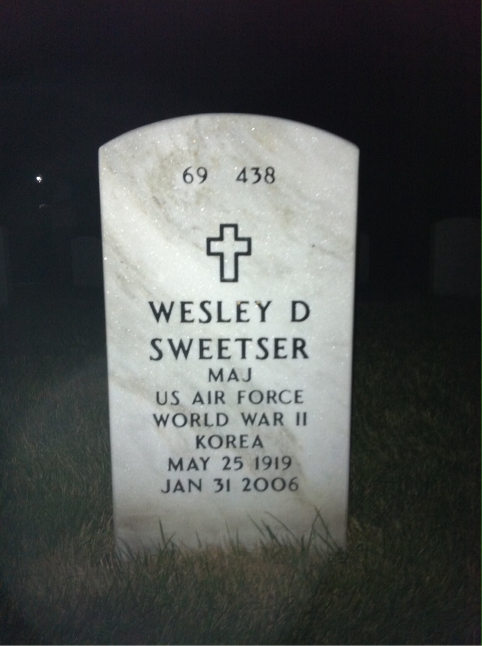 Back of headstone — Paul Sweetser
