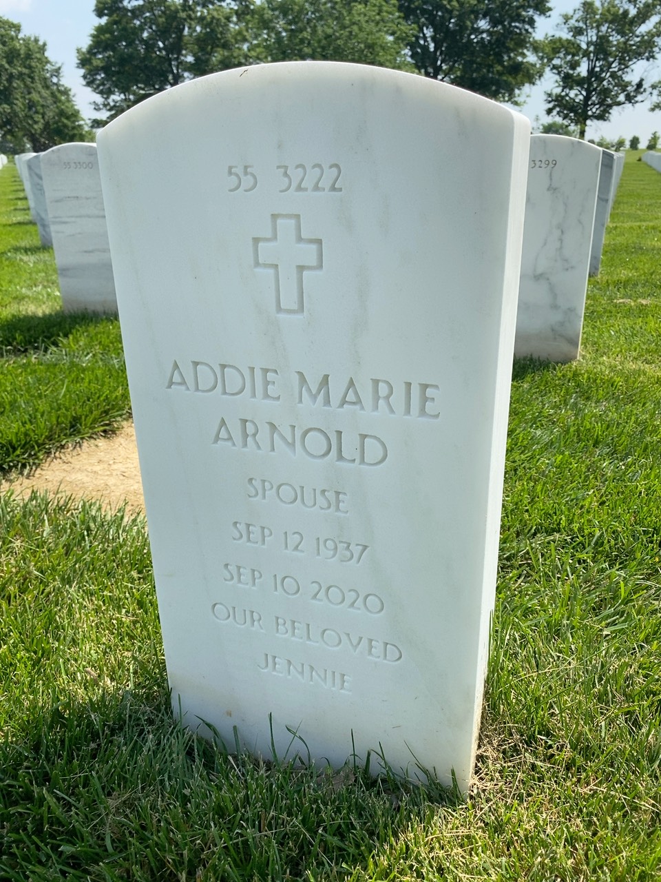 Back of headstone — Harry Arnold
