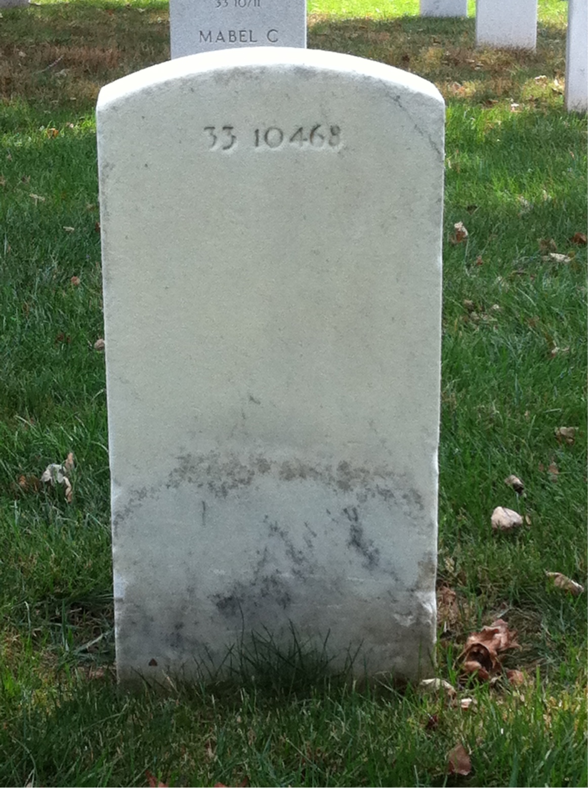 Back of headstone — Delton Agerton