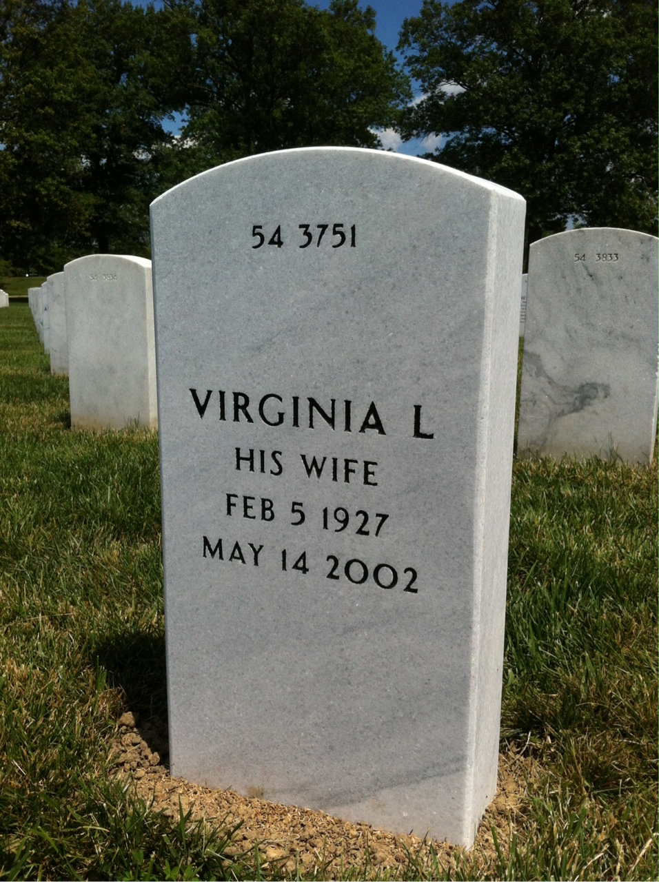 Back of headstone — John Moser