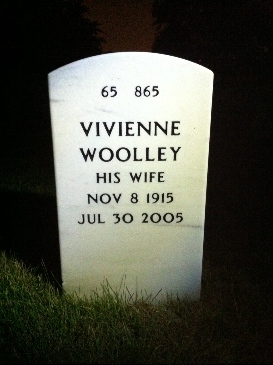 Back of headstone — Richard Arnold