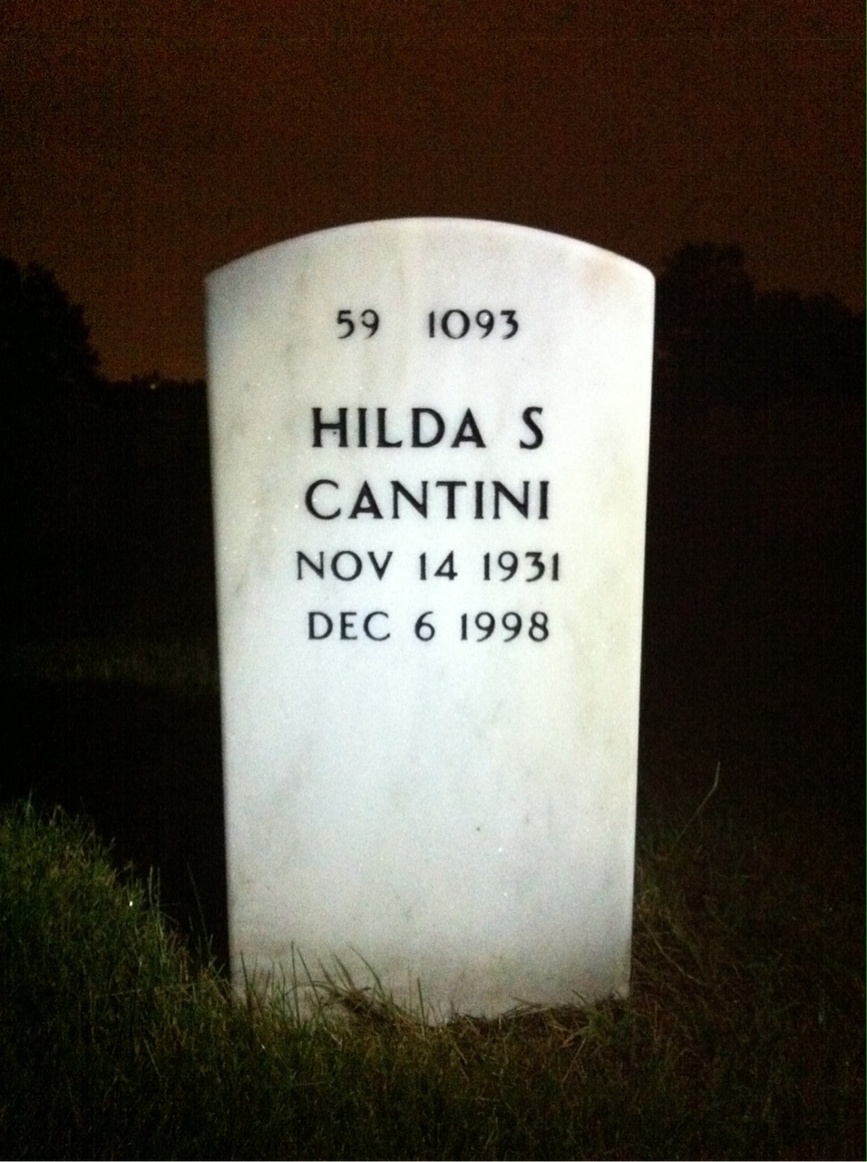 Back of headstone — Humbert Cantini