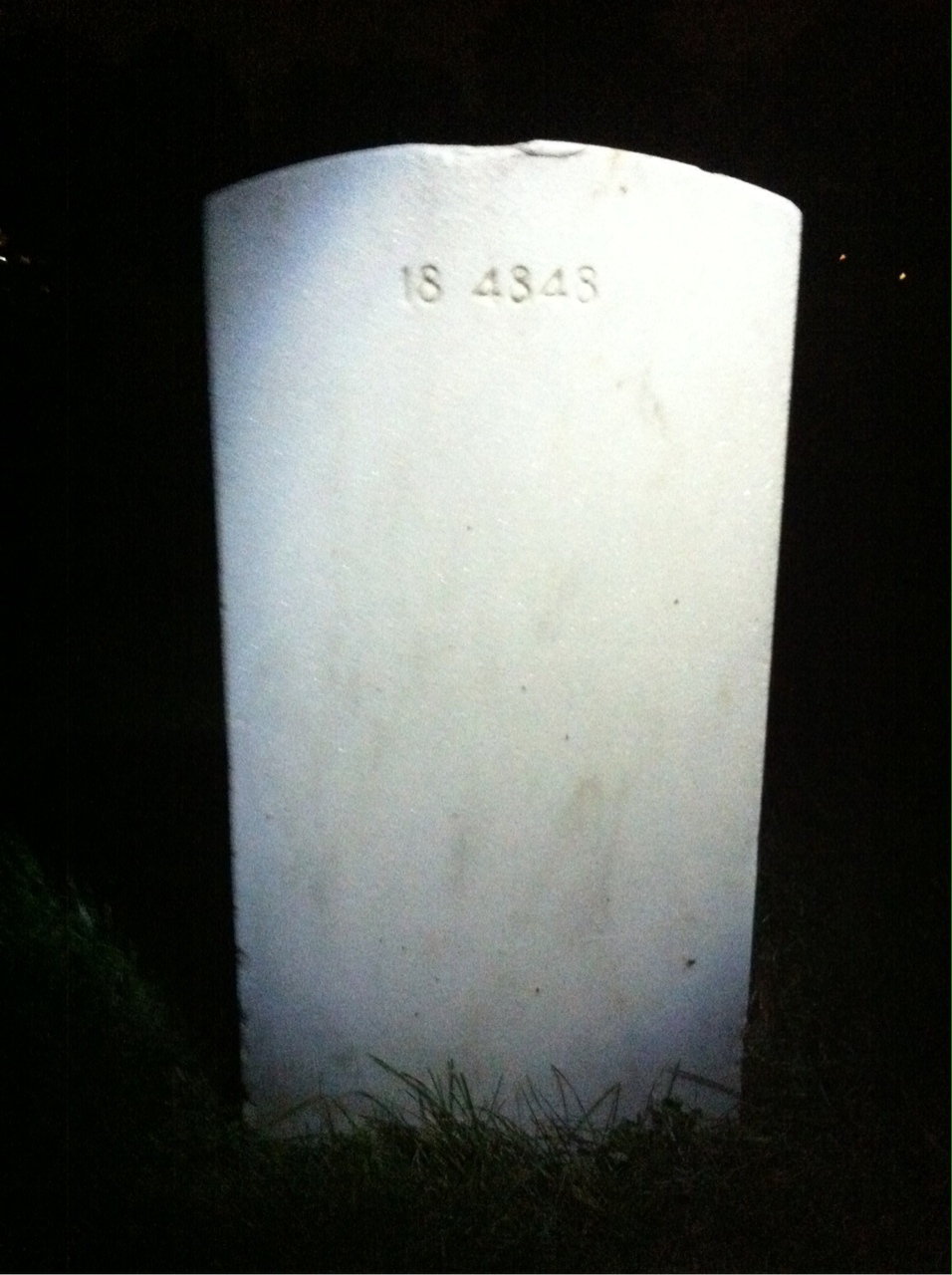Back of headstone — Granville Bradford