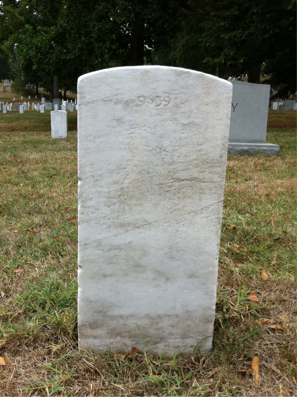 Back of headstone — Claude Moore