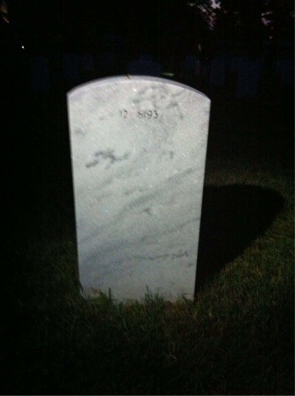 Back of headstone — William Linsey Griffin