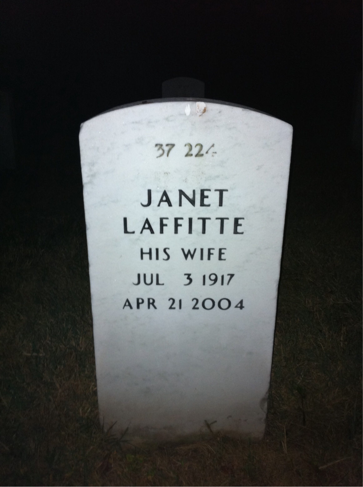 Back of headstone — James Mathis
