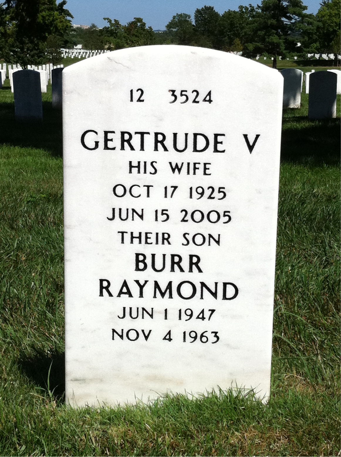 Back of headstone — Mack Hartman