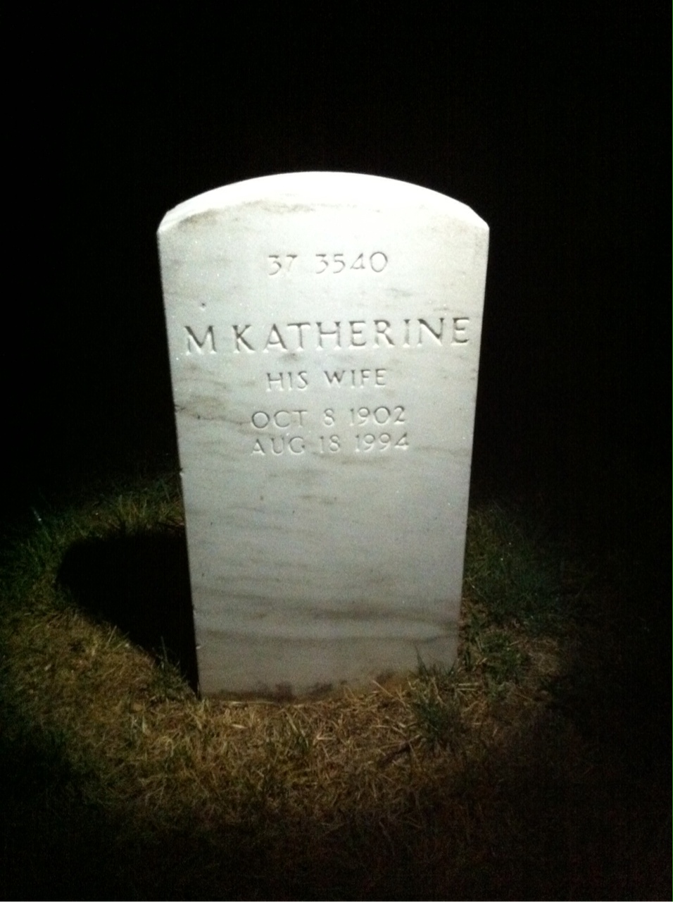 Back of headstone — William Ira Turton