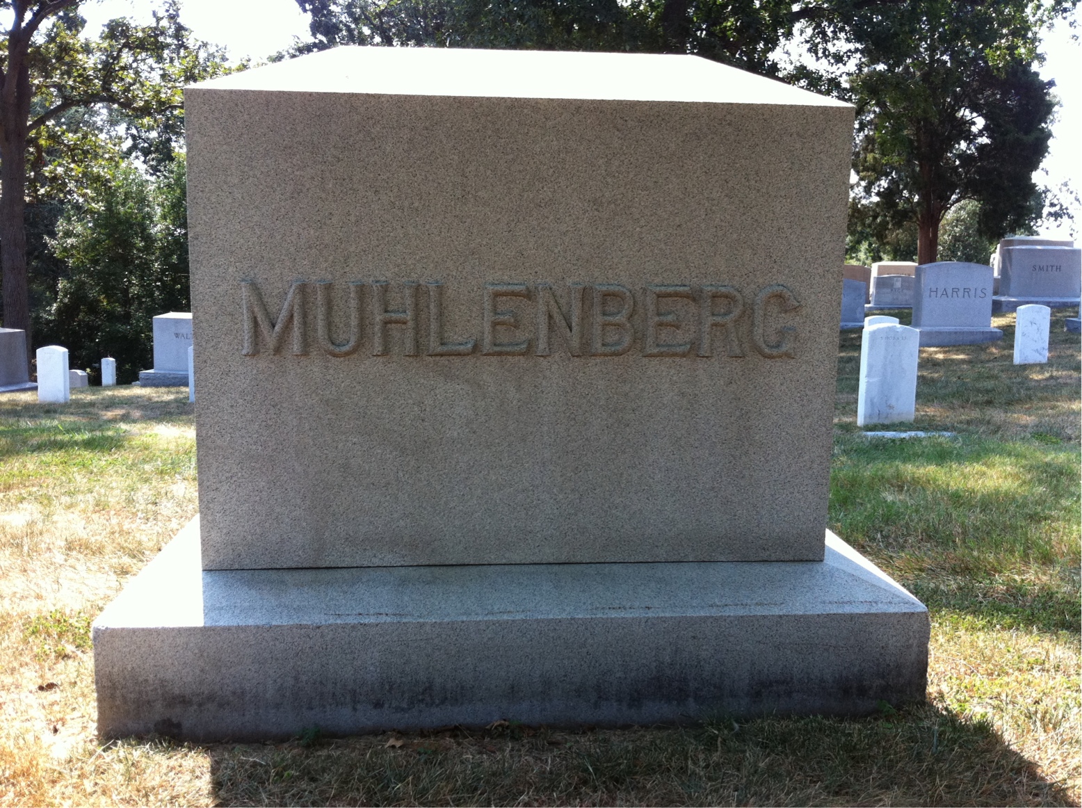 Back of headstone — Alice Muhlenberg