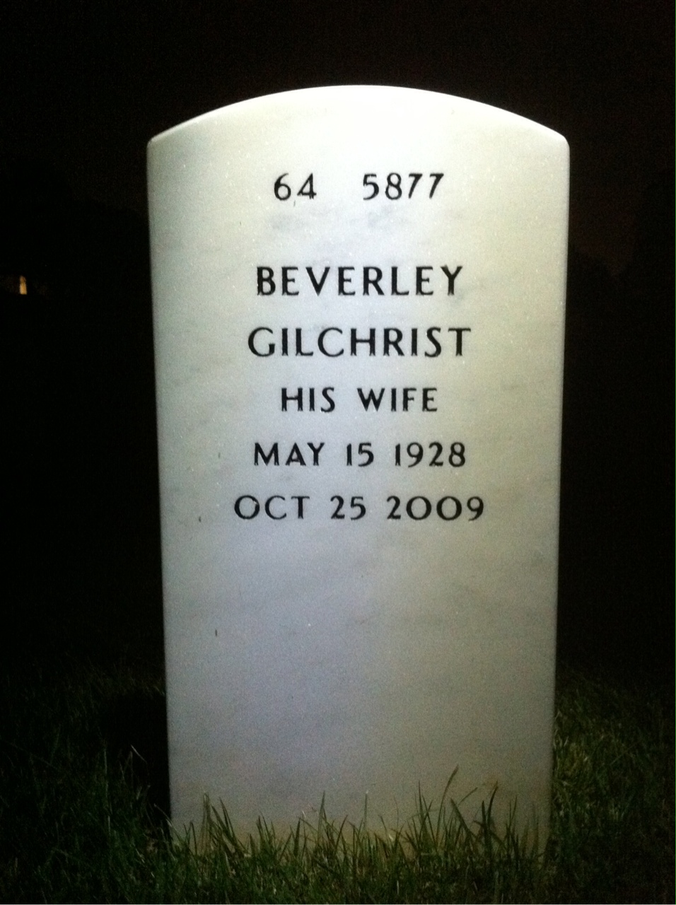 Back of headstone — Ernest Holmes