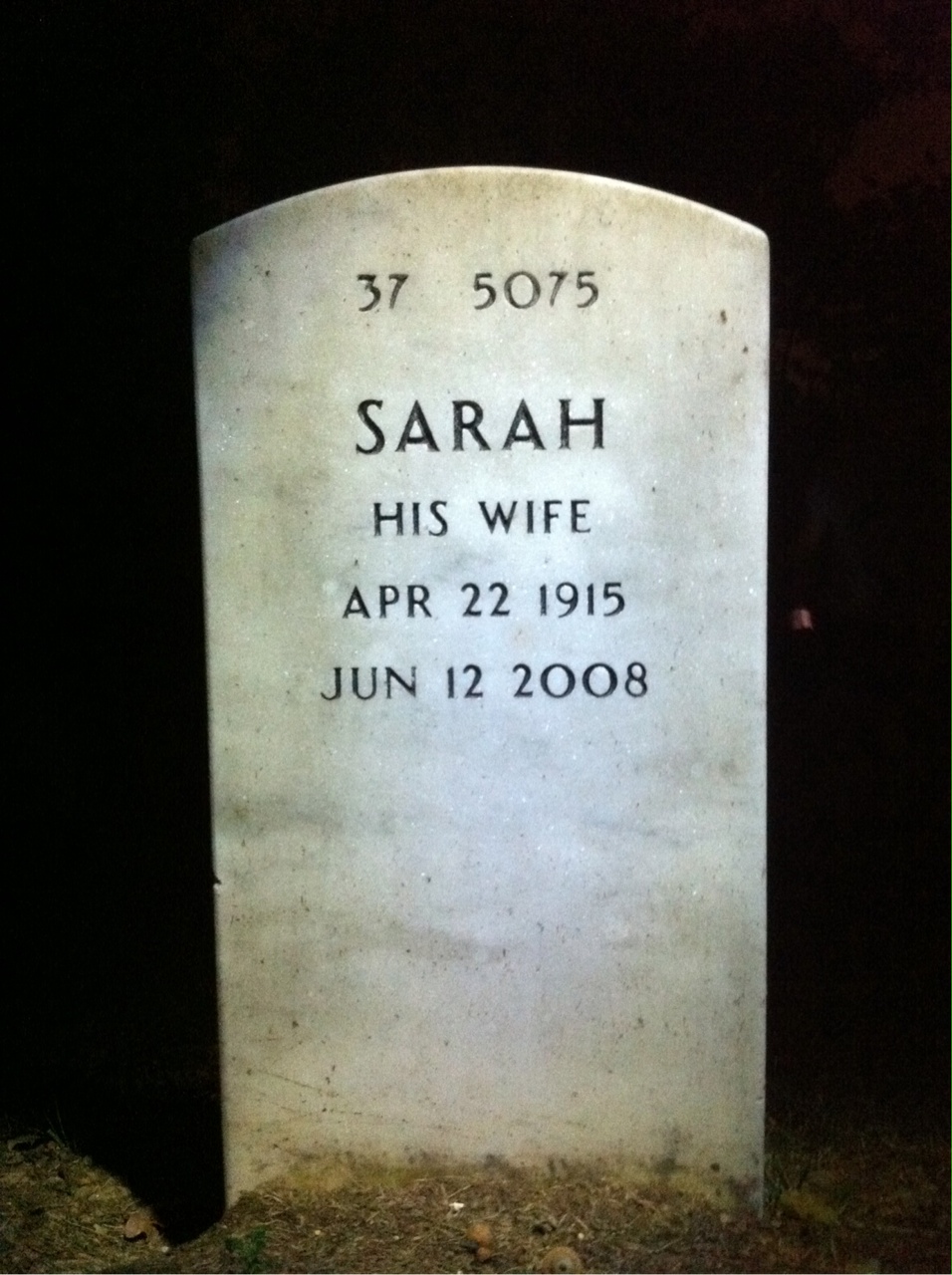 Back of headstone — Sylvester High