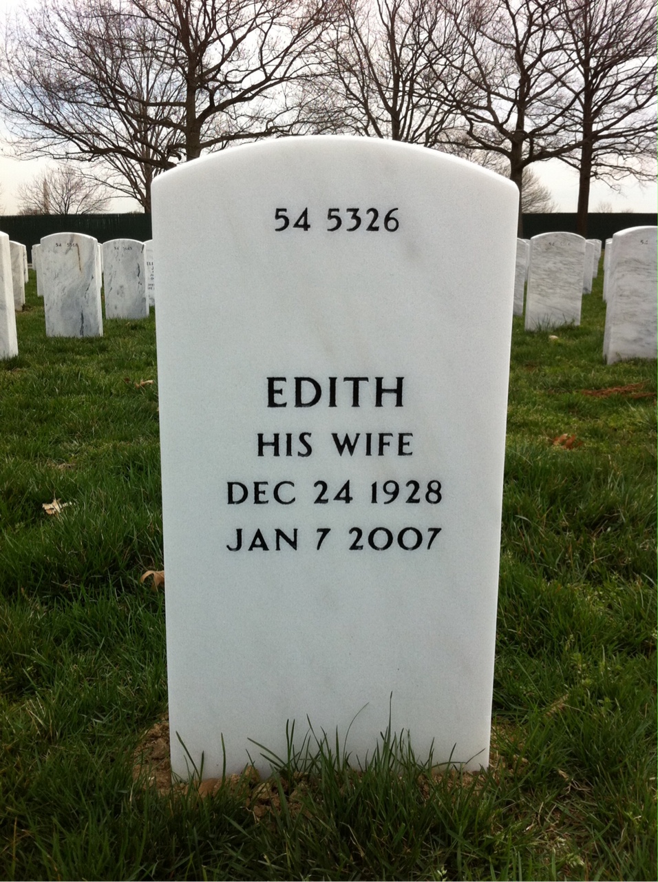 Back of headstone — Lester Ball
