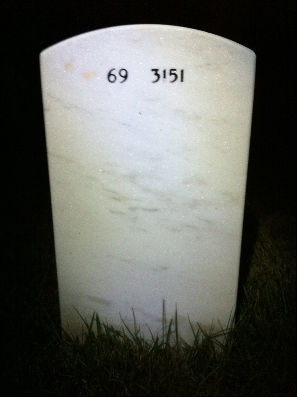 Back of headstone — James Wilbanks
