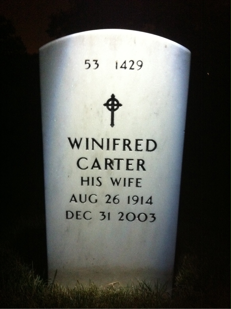 Back of headstone — Ralph Lanham