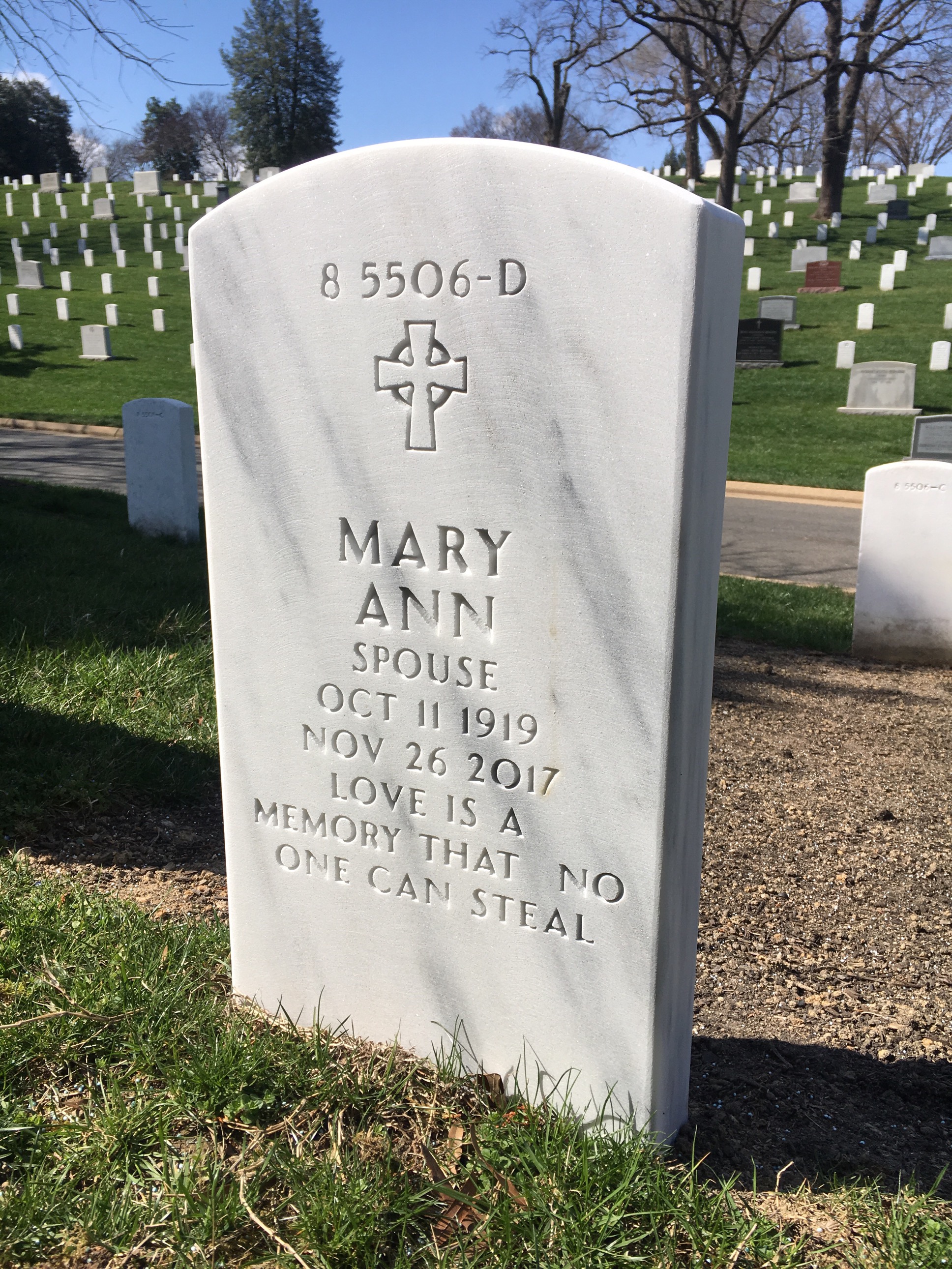 Back of headstone — Frank Crilley