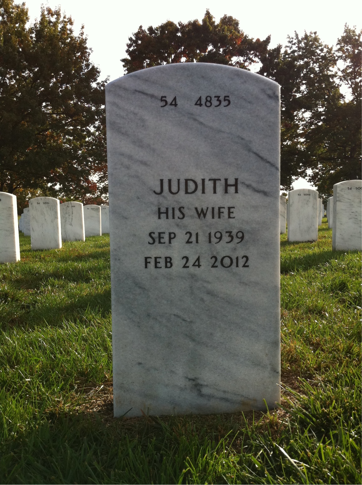 Back of headstone — Arthur Jenvey