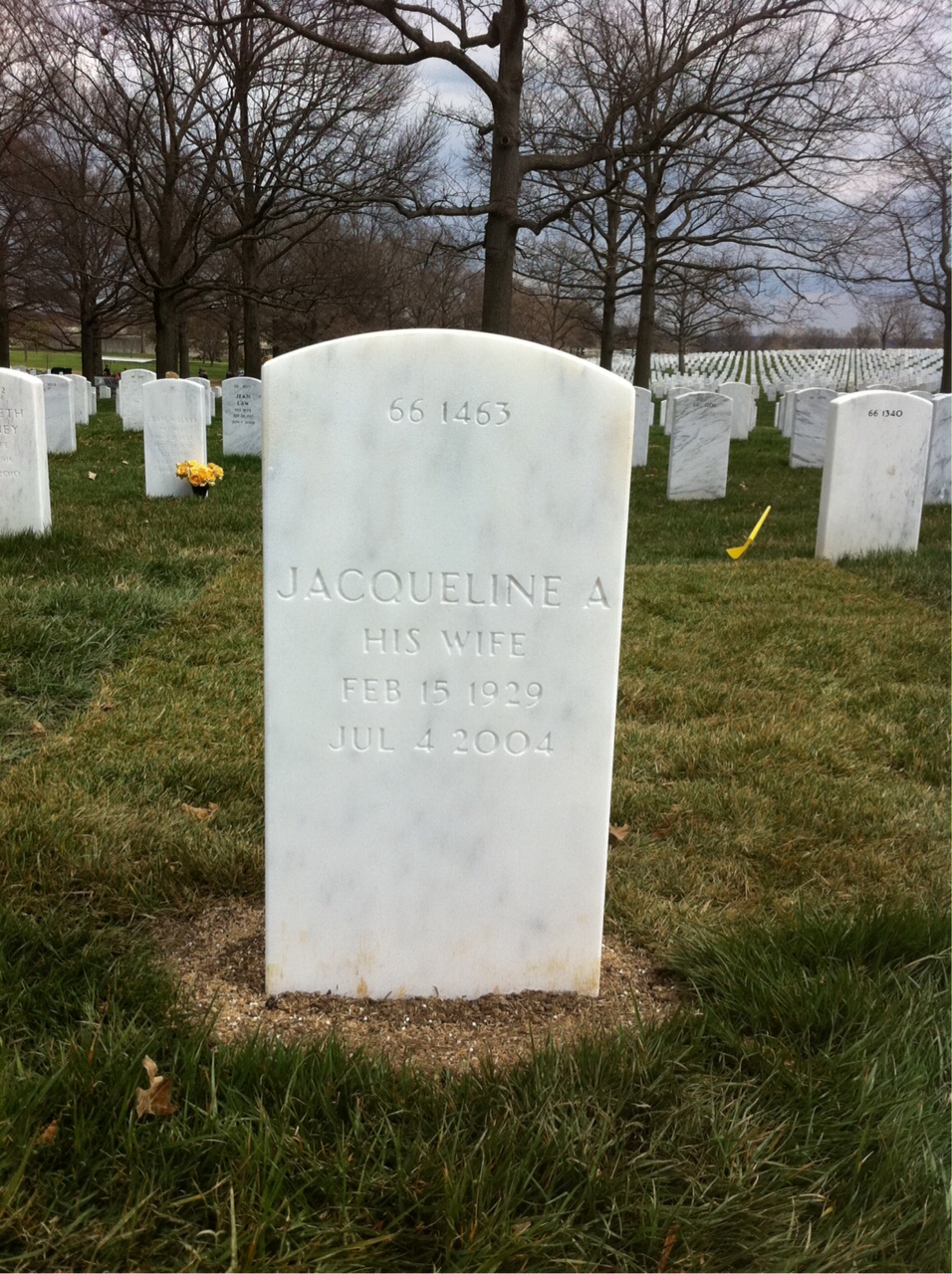 Back of headstone — George Roy