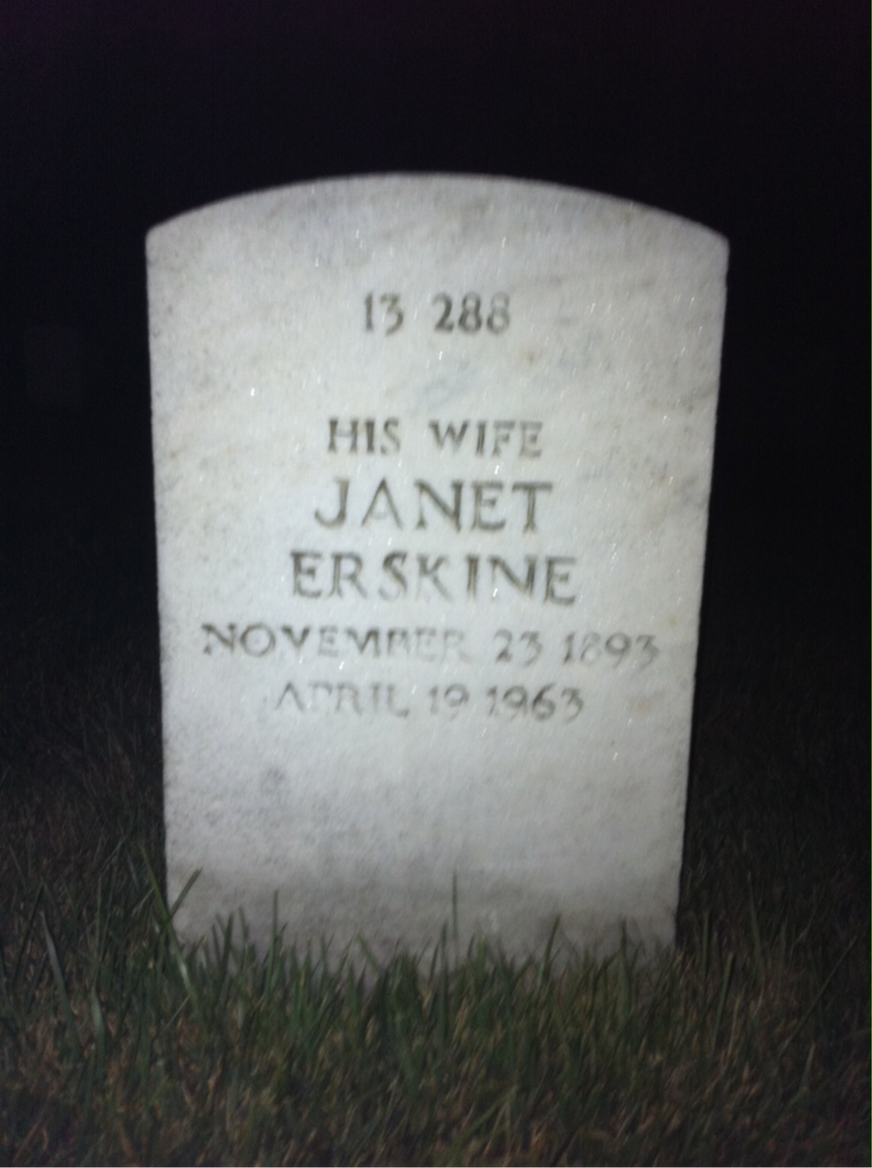Back of headstone — Janet Conrad