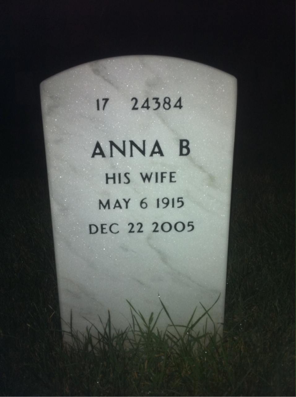 Back of headstone — Allan Ingalls