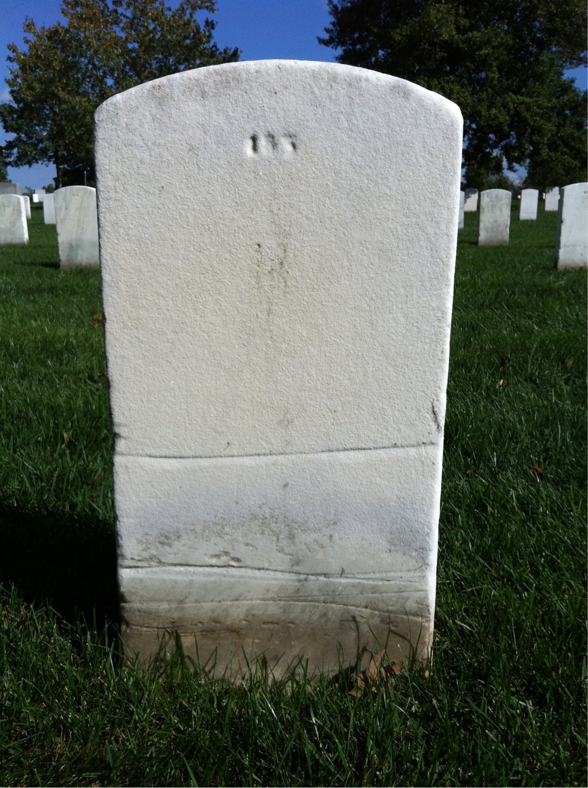 Back of headstone — Timothy Bauserman