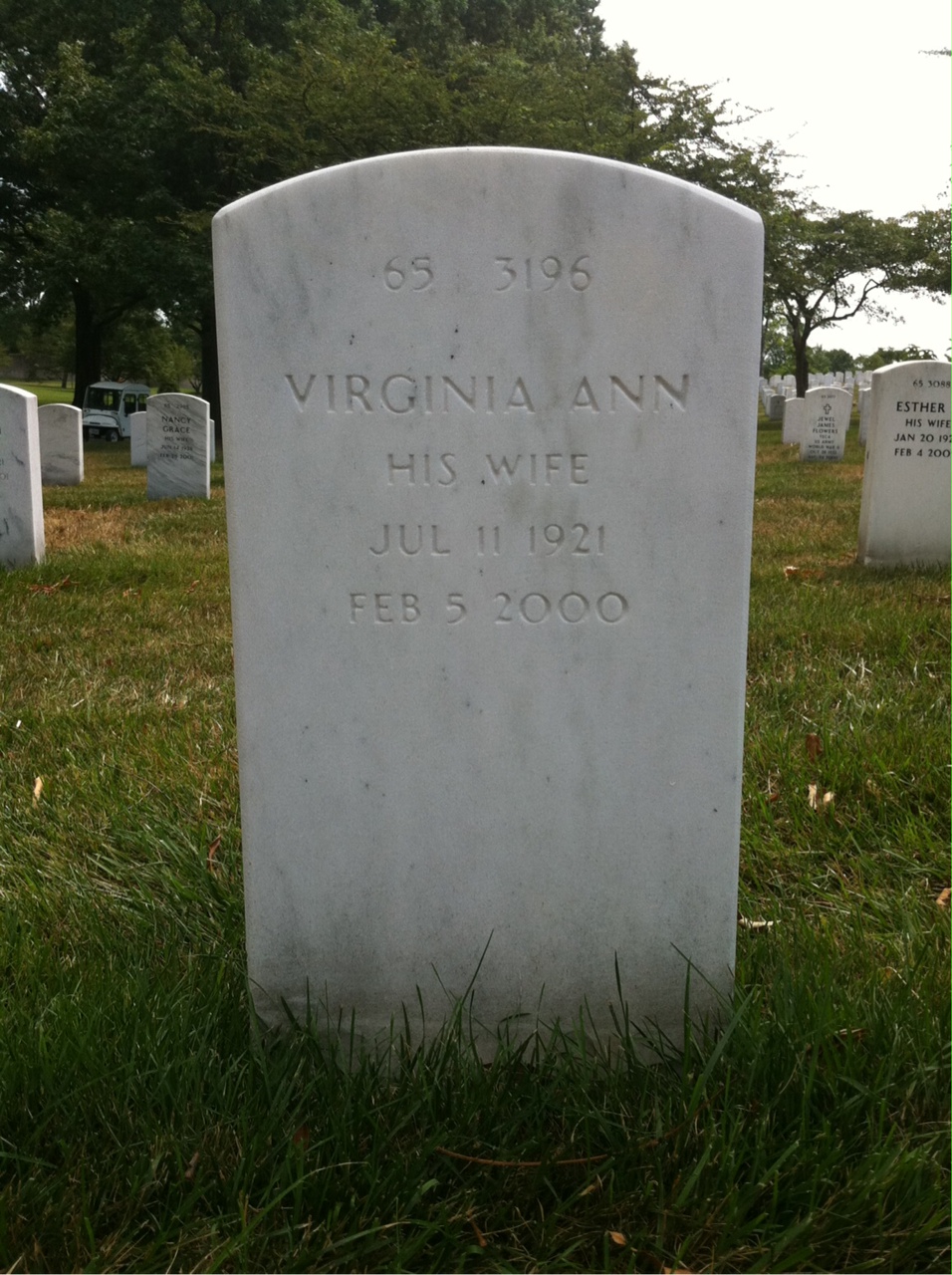 Back of headstone — Albert Banasky