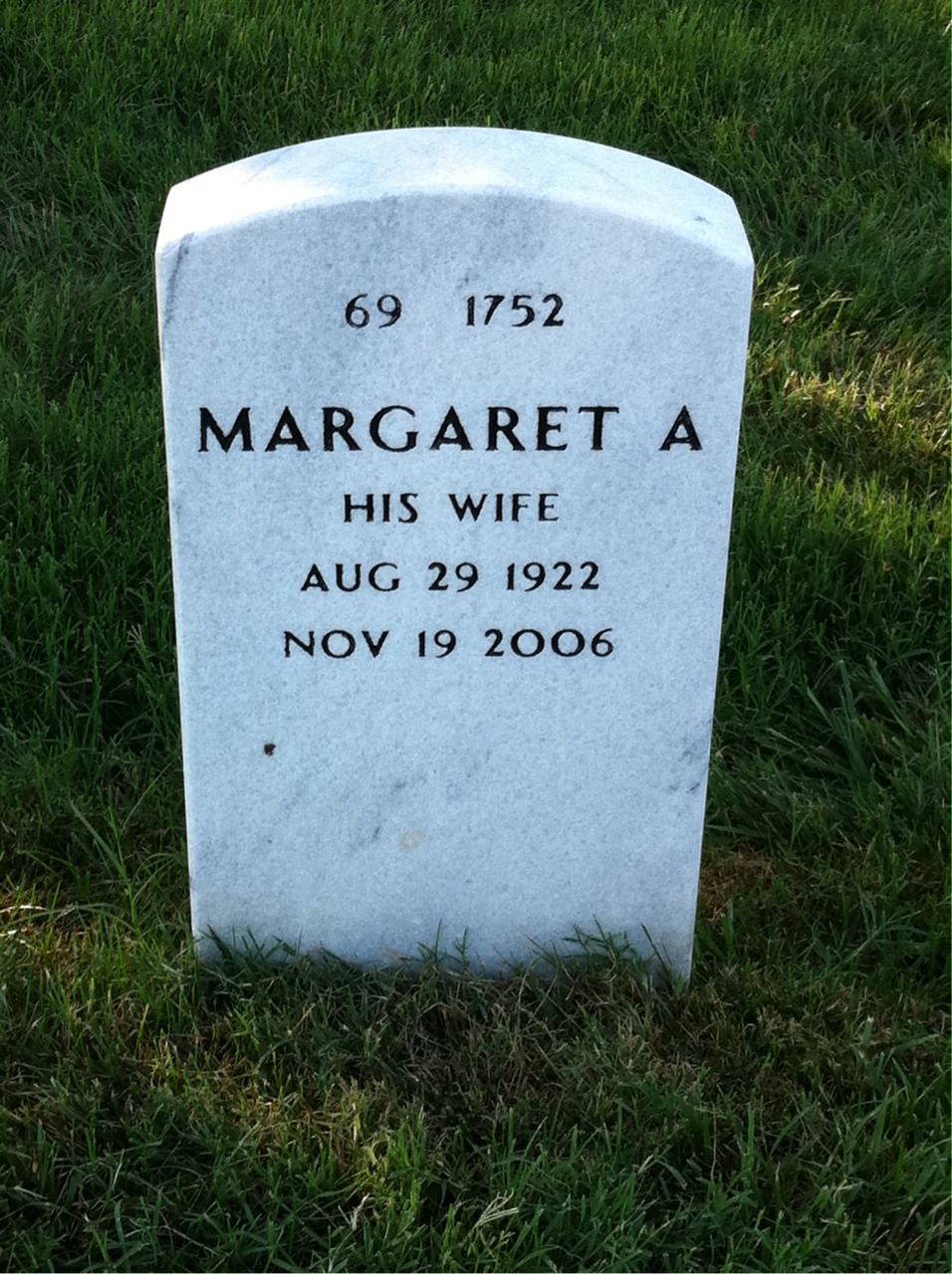 Back of headstone — Jerome Foley