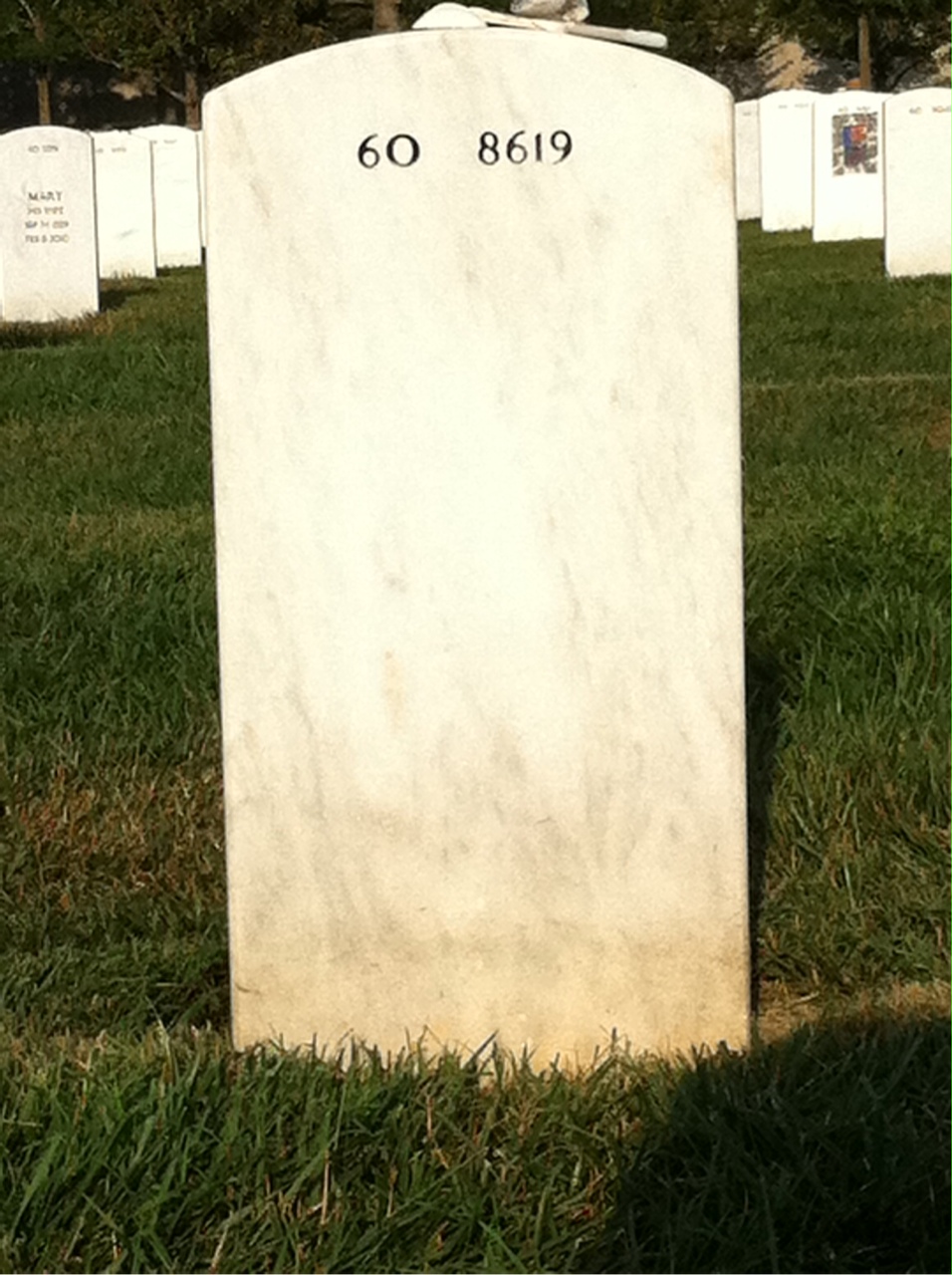 Back of headstone — Peter Woodall