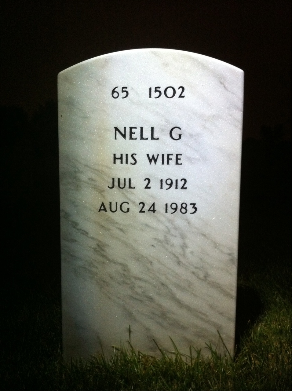 Back of headstone — Eugene Cocanougher
