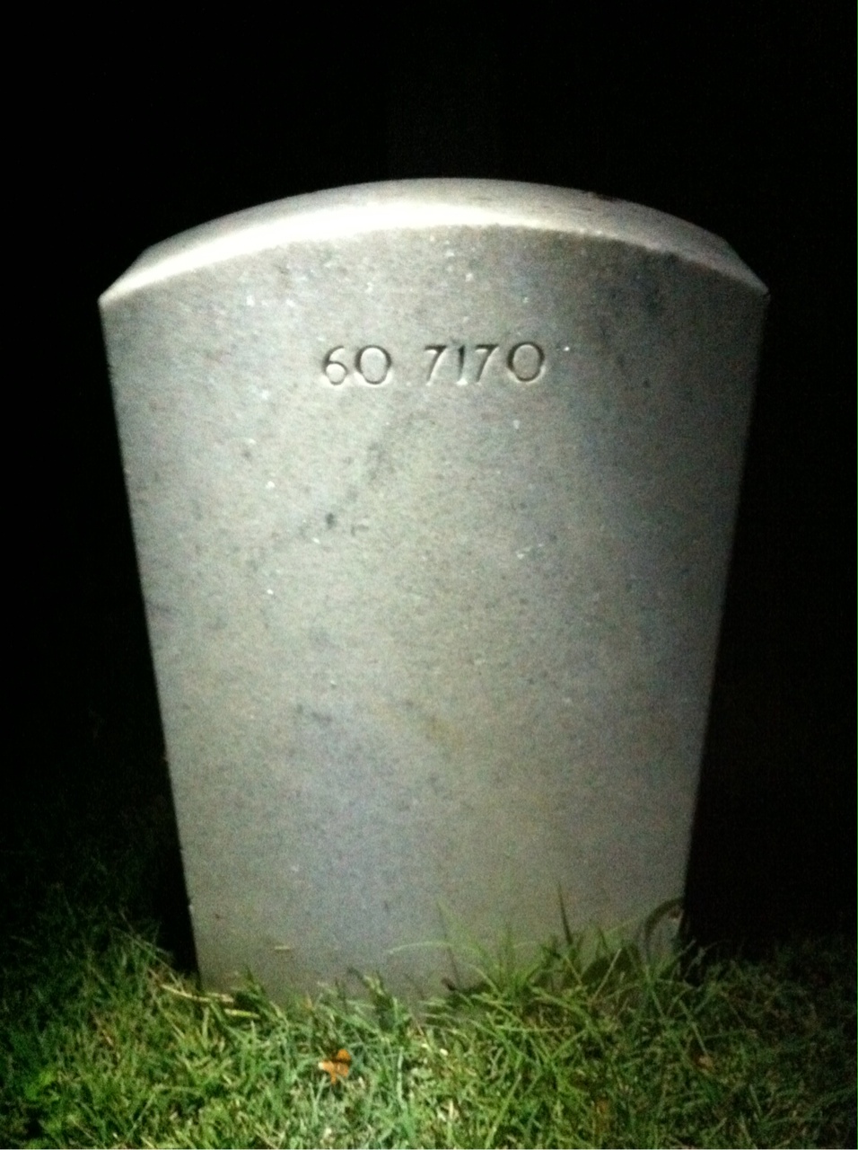 Back of headstone — James Alexander