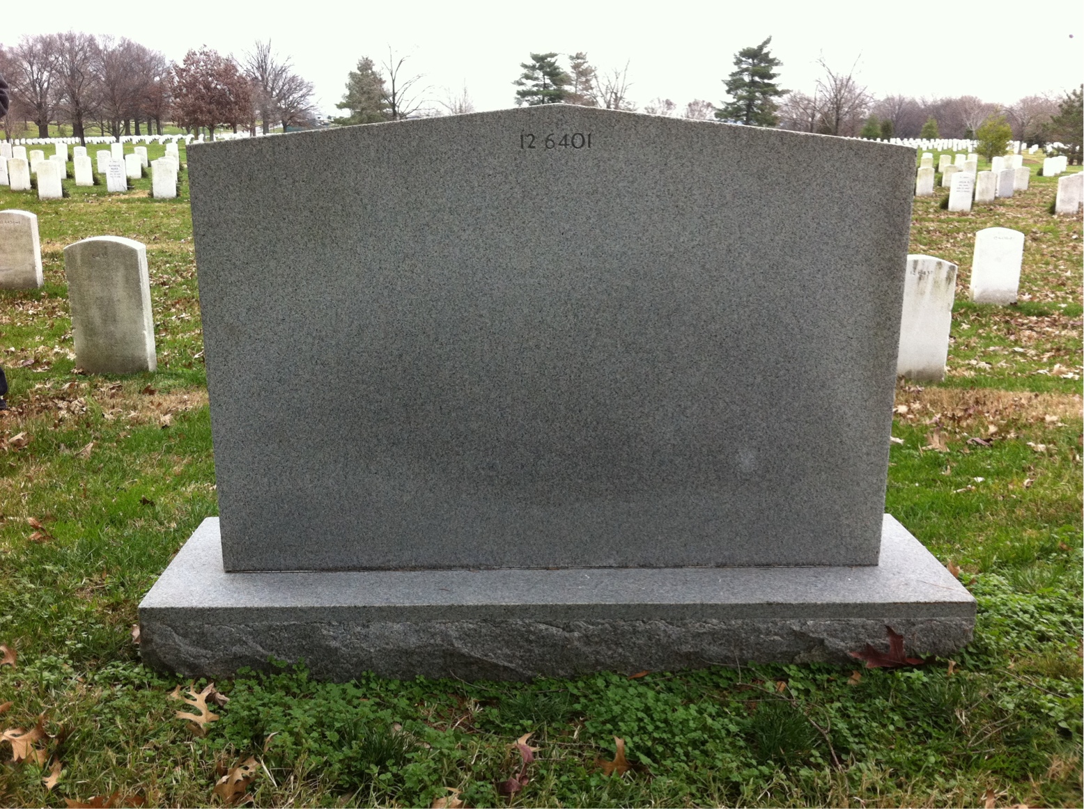Back of headstone — Thomas Adams