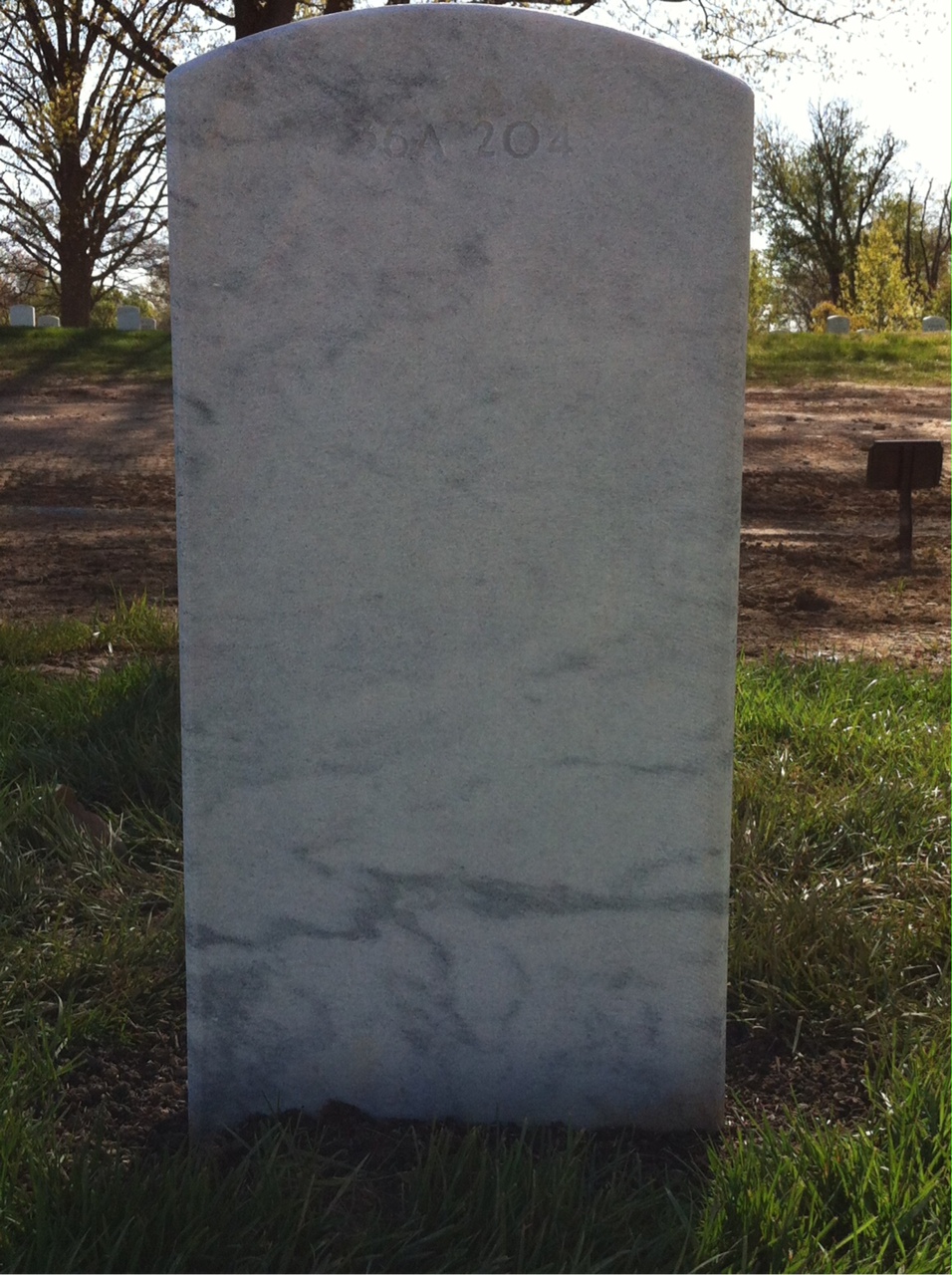 Back of headstone — John Anderson