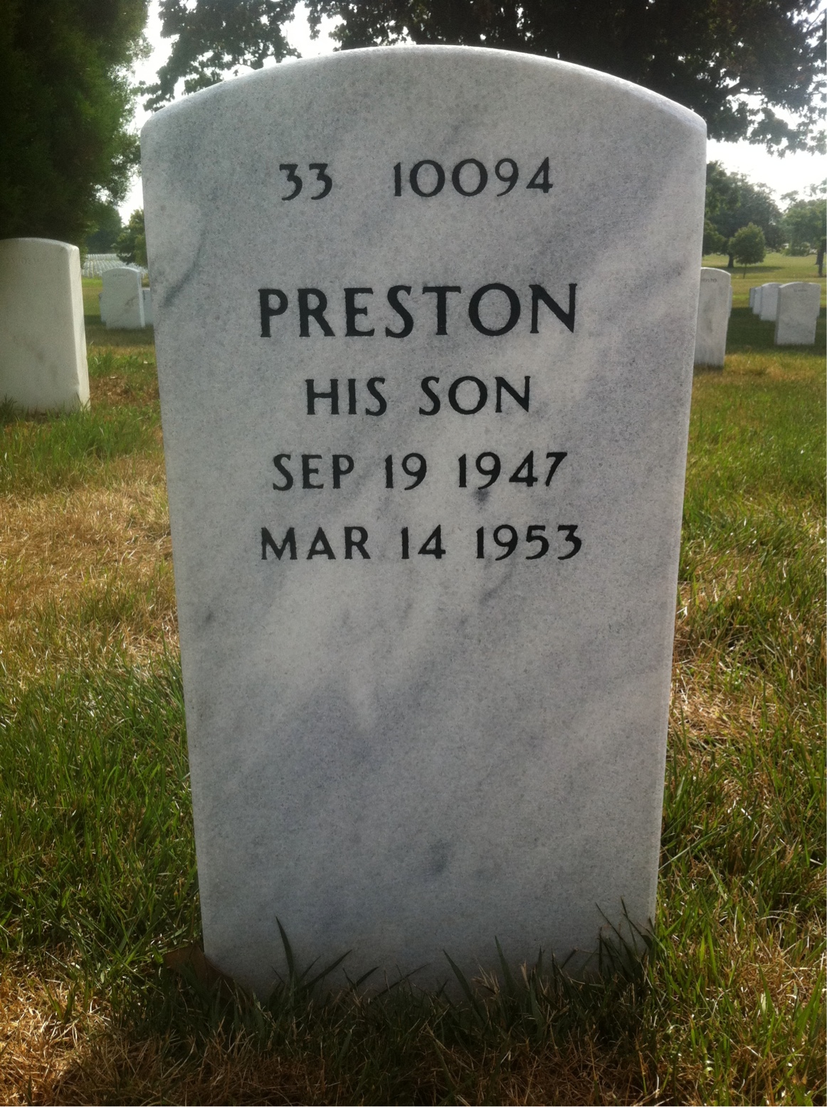 Back of headstone — George Lewis