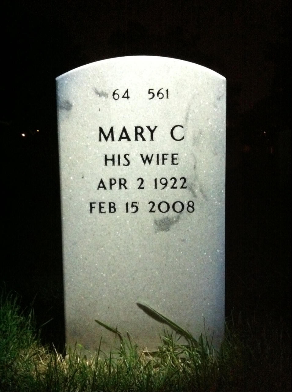 Back of headstone — John Lanfrit
