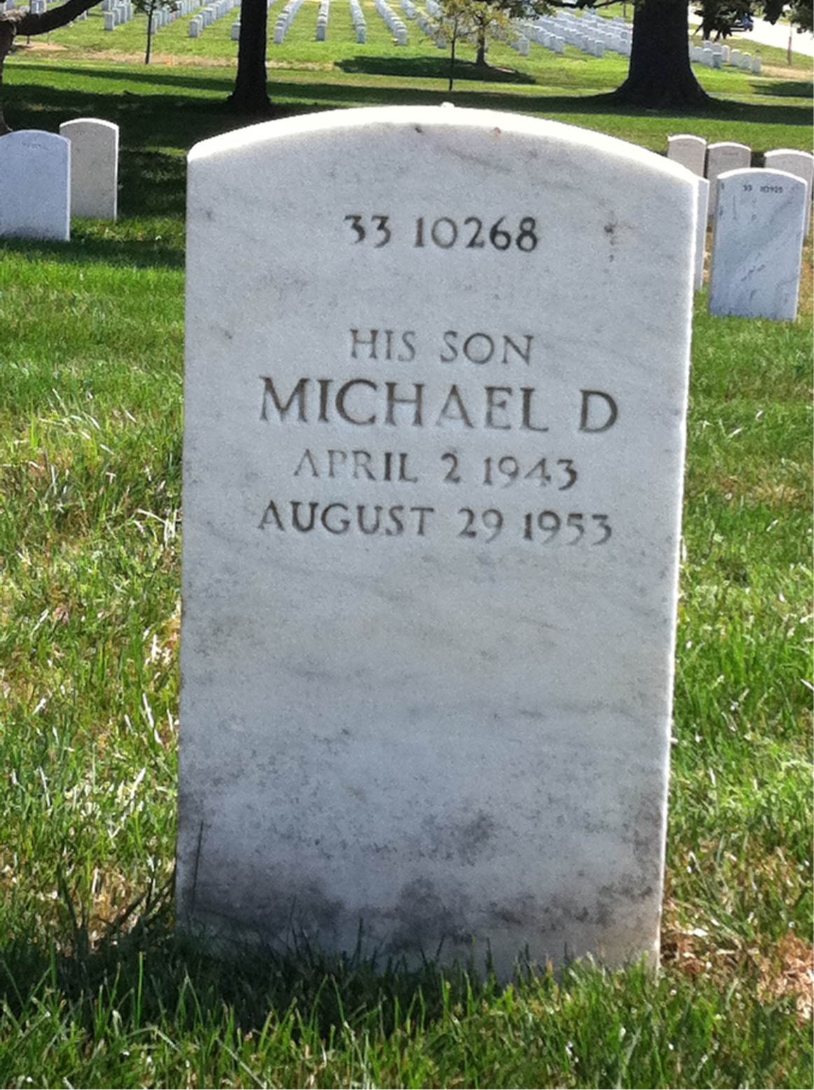 Back of headstone — Michael Moran