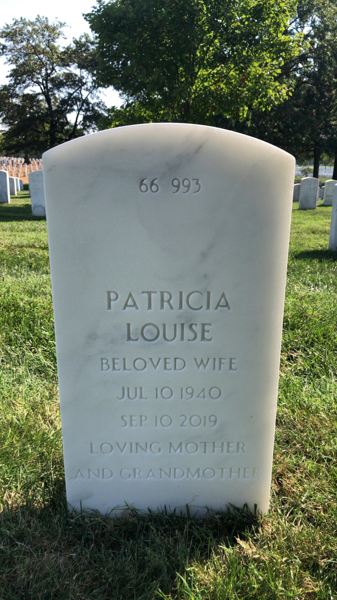 Back of headstone — John Law