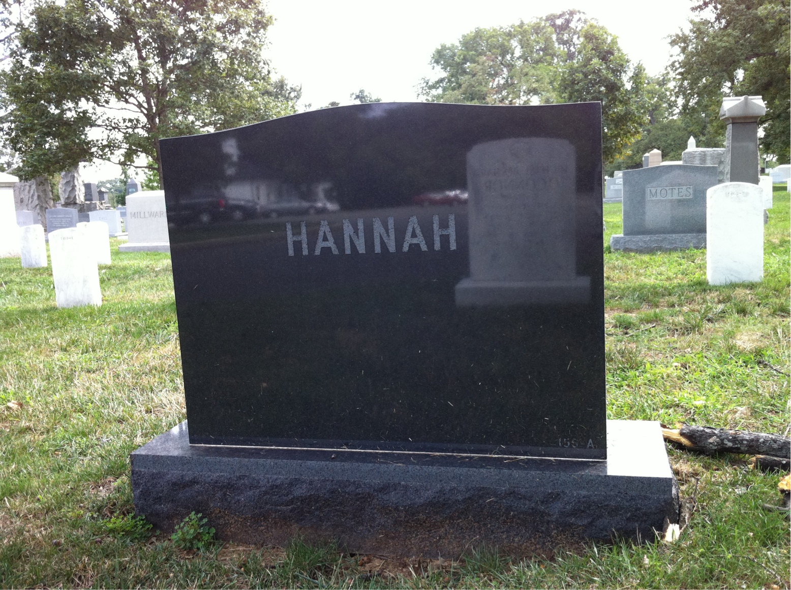Back of headstone — Paul Hannah