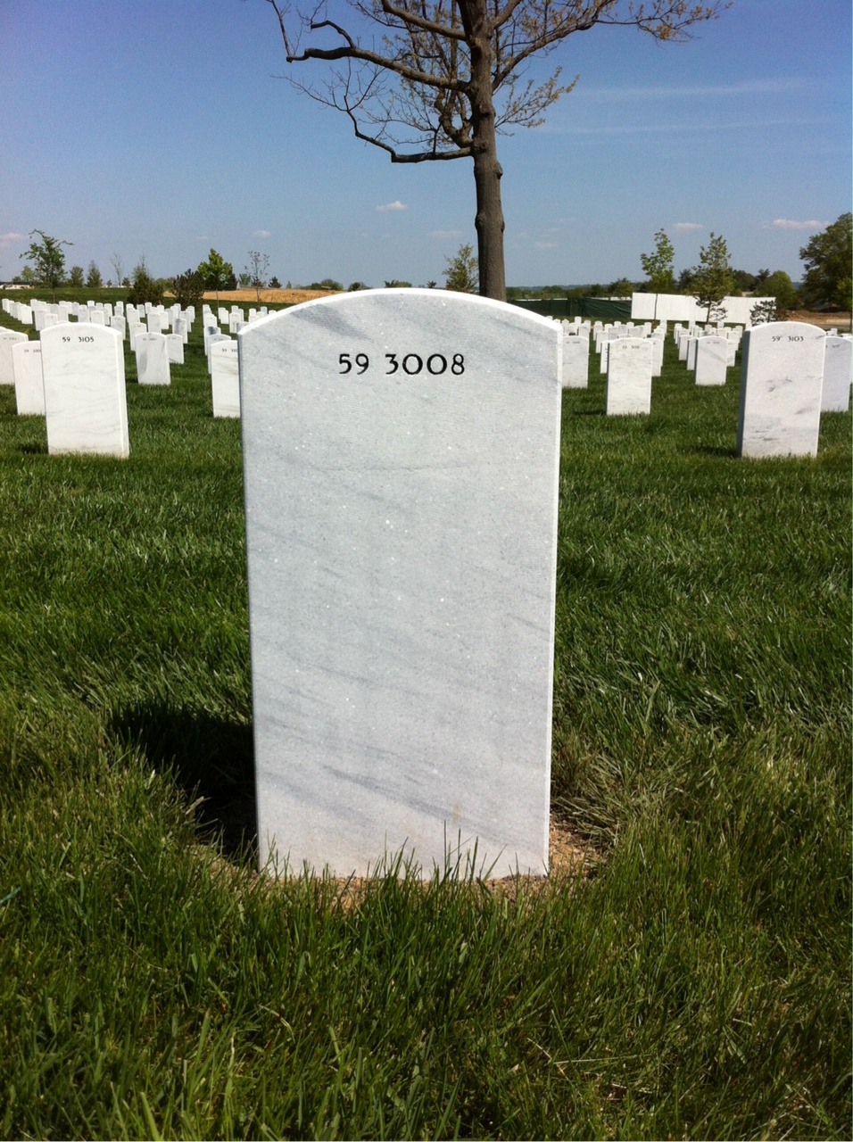 Back of headstone — Vincent Mazza