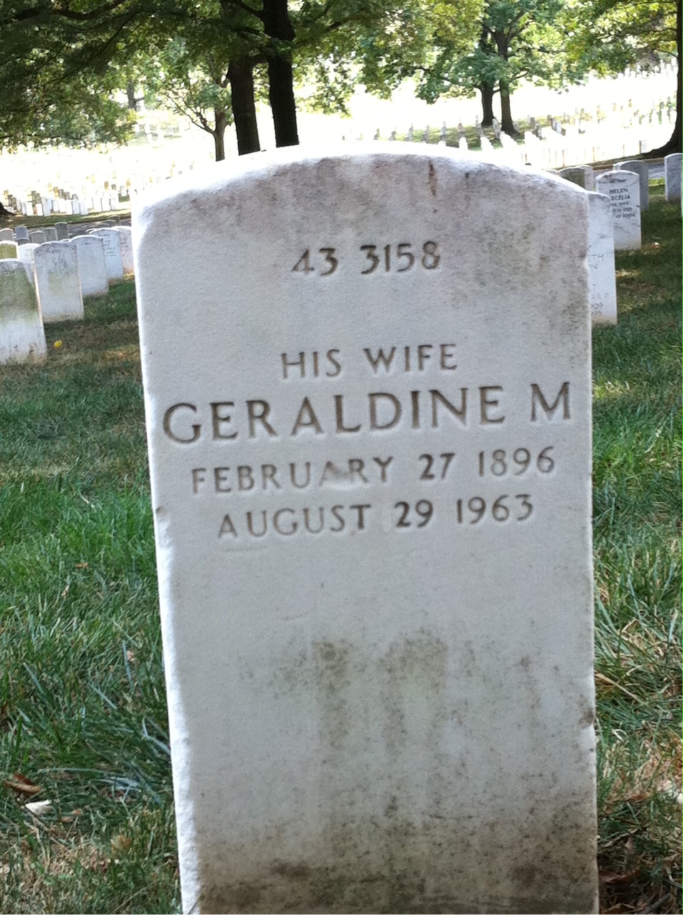 Back of headstone — Thomas A Dunn