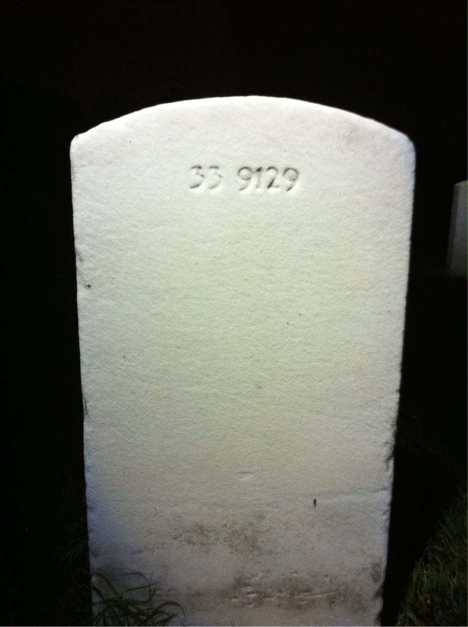 Back of headstone — James Melvin