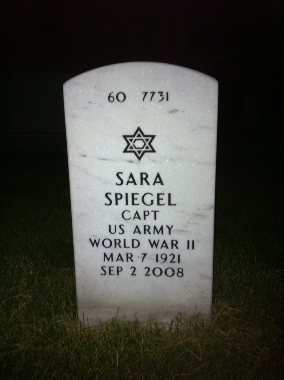 Back of headstone — Morton Spiegel