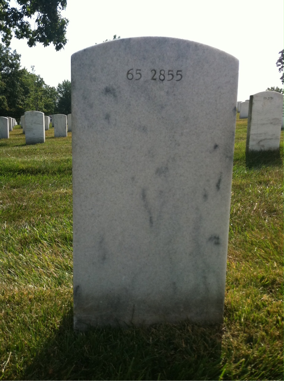 Back of headstone — Leonard Morse