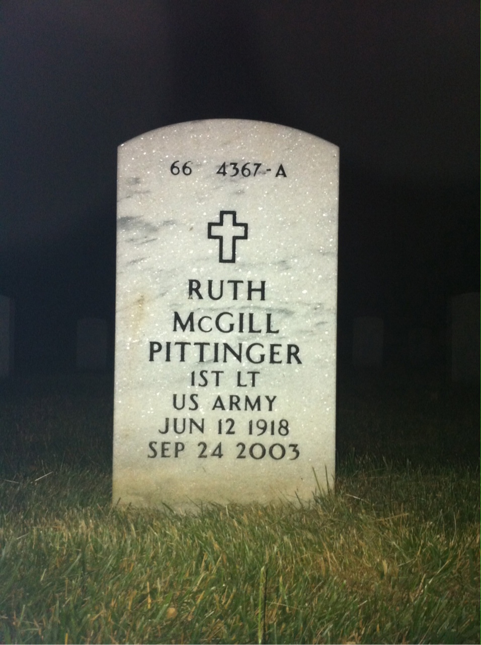 Back of headstone — Nelson Pittinger