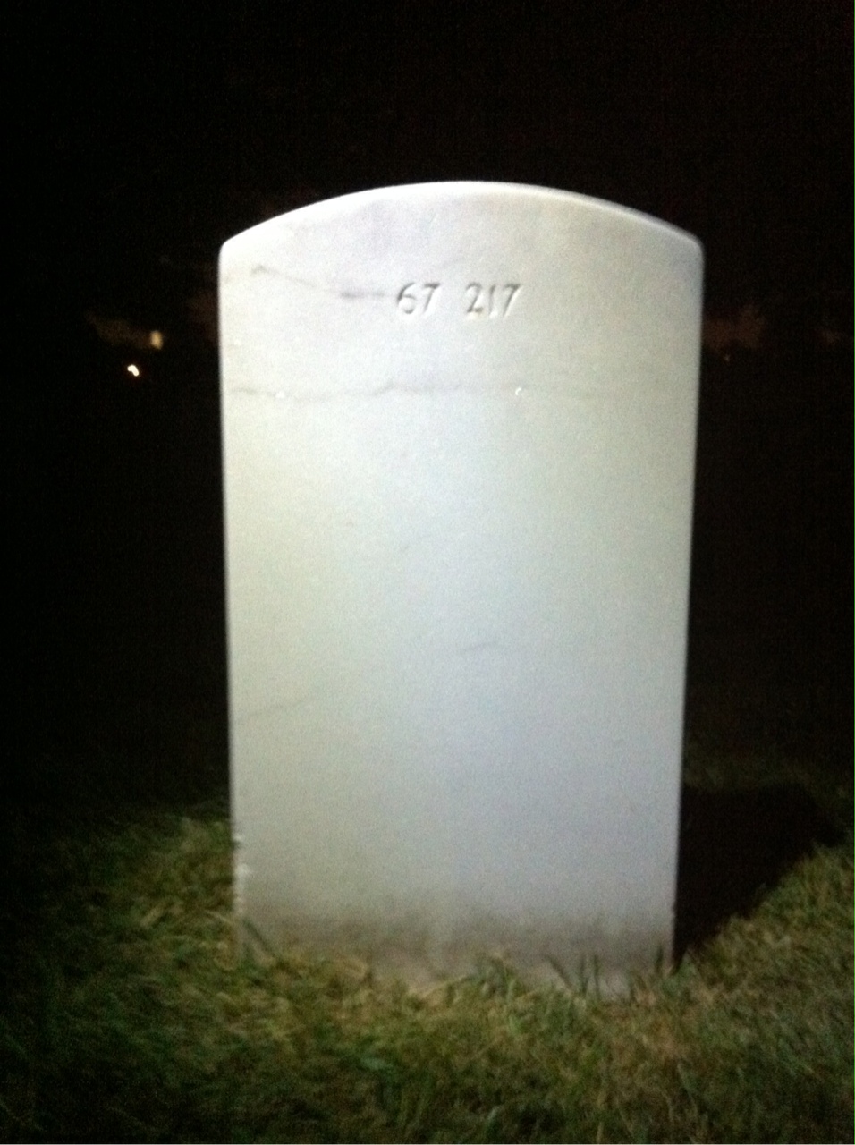 Back of headstone — William Braceland